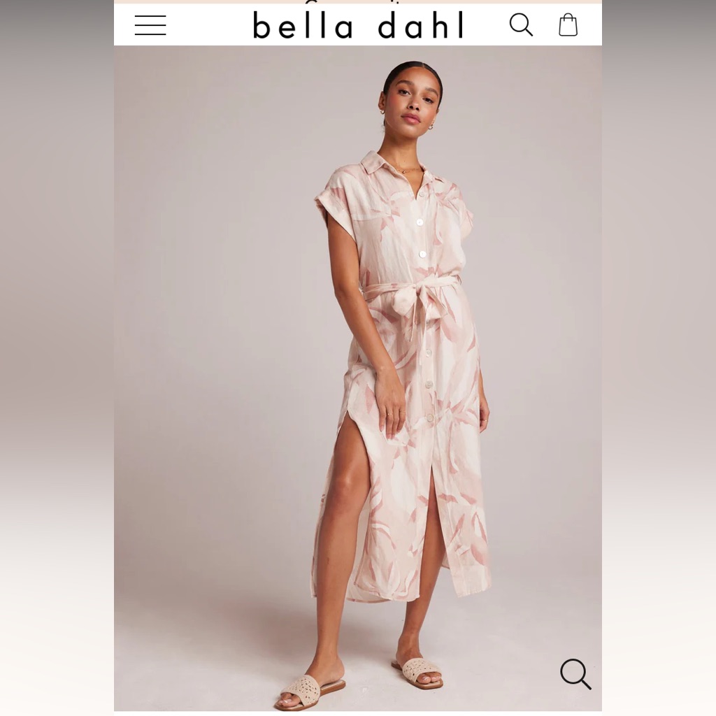 Bella Dahi Linen Button Up Shirt Dress In Fresco